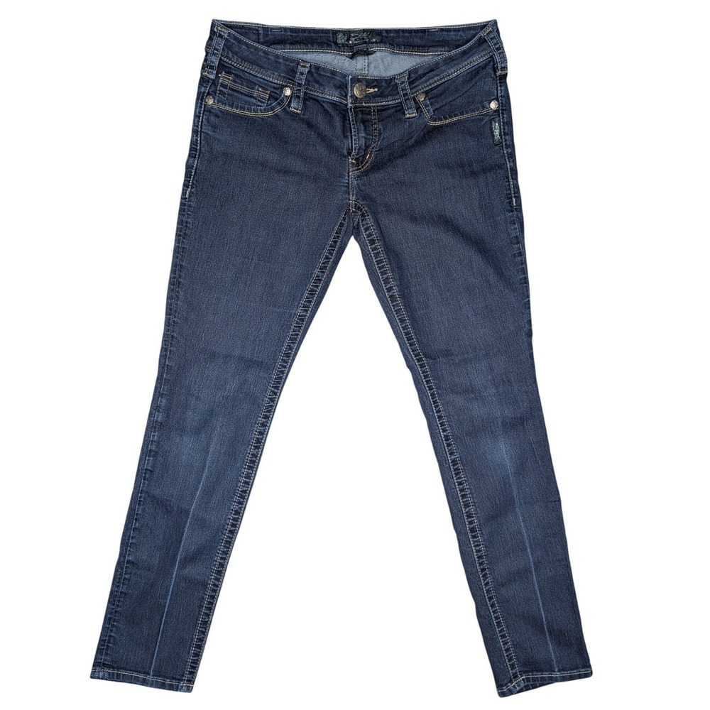 Silver 32 x 31 Dark Blue Aiko Skinny Jeans Stretch Denim Pants